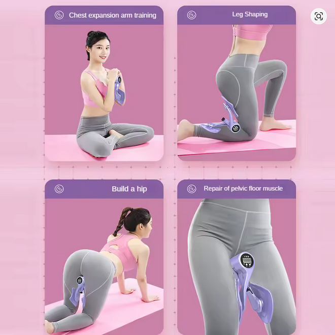 Digital Pelvic Floor Muscle Trainer Strength Adjustable Arm Chest Waist Trainer Battery Powered Men Women Yoga Fitness Equipment